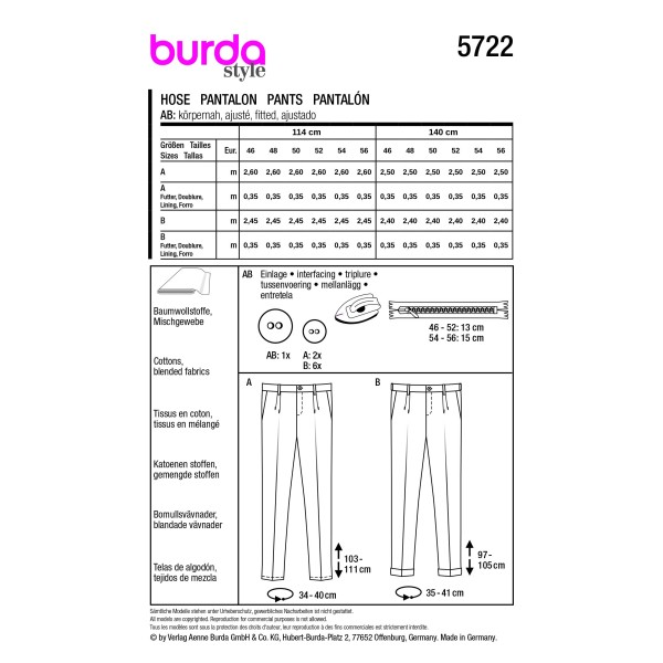 5722 Pantalon Homme