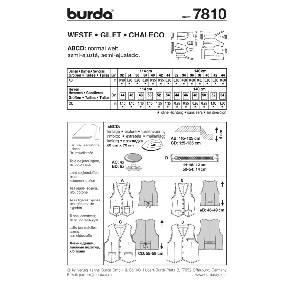 7810 Gilet Homme et Femme