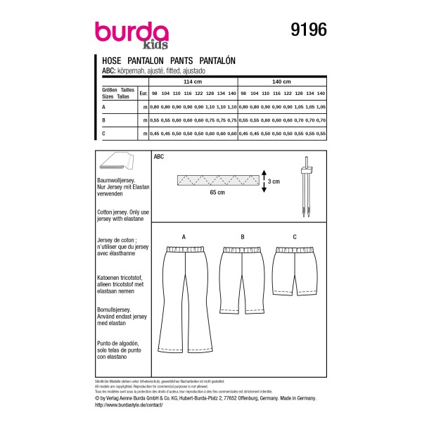 9196 Pantalon Enfant