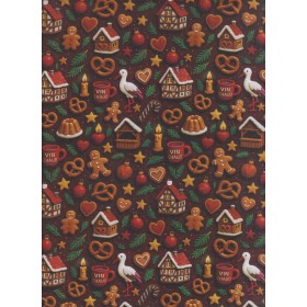 Popeline imprimée Noël