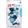 Boutons pression - Mélange multicolore bleu