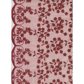Dentelle festonnée - Rouge Hermès