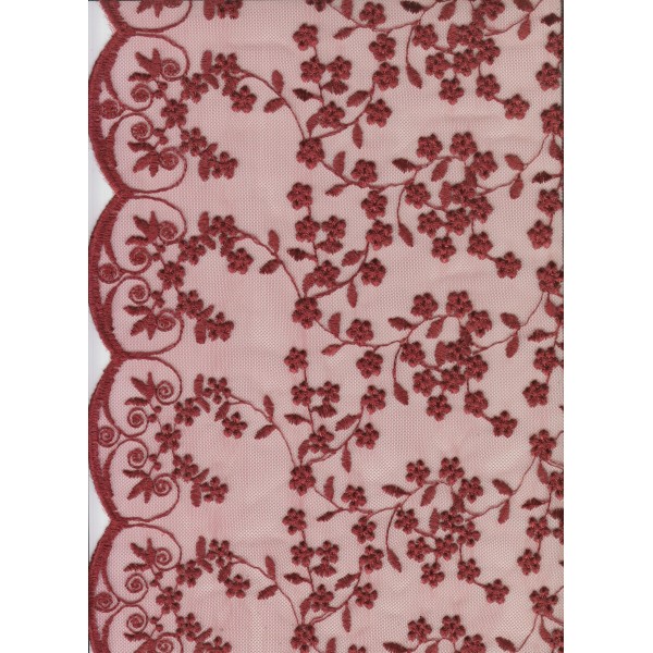 Dentelle festonnée - Rouge Hermès