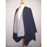 Cape double face - Marine & Gris clair
