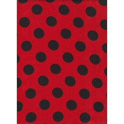 Pois noir fond rouge