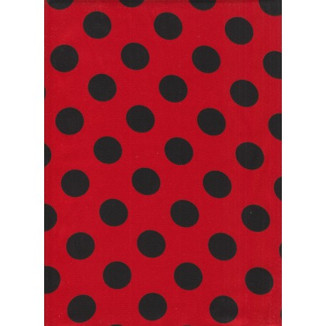 Pois noir fond rouge