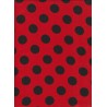 Pois noir fond rouge